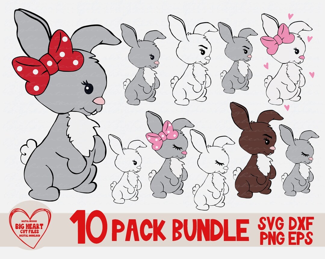 Bunny Bundle Svg Png Dxf Eps, Easter Bundle Svg Silhouette Cricut ...