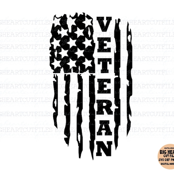 Distressed Veteran Flag Svg, Png, Jpg, Dxf, American Flag Svg, Amercian Flag Cut Files, USA Flag Svg, Veteran Svg, Silhouette, Cricut