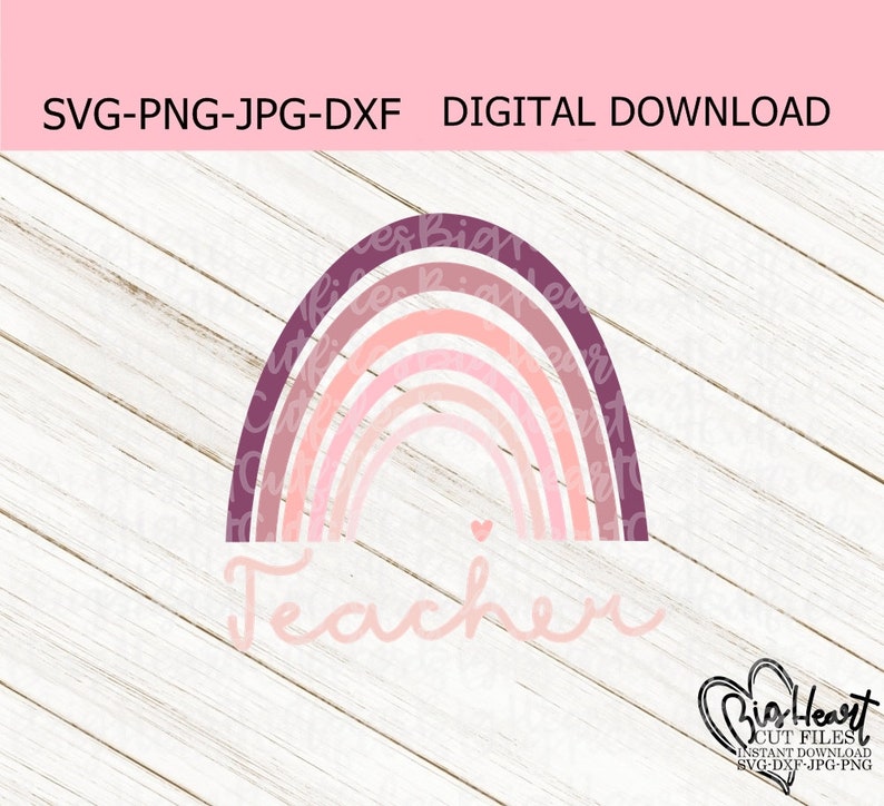 Download Teacher Svg Png Jpg Dxf Rainbow Svg First Day Of School | Etsy