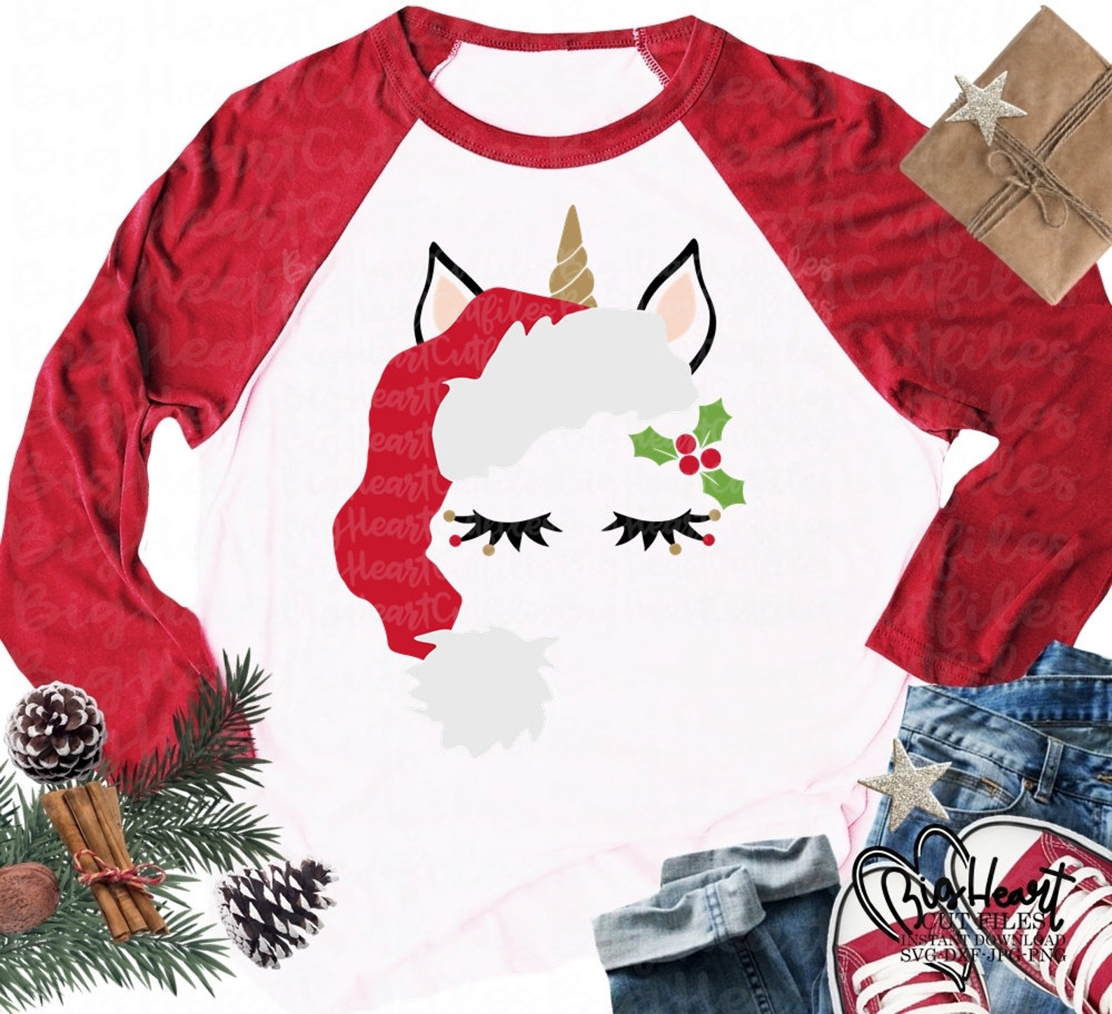 Christmas Unicorn Svg Pngjpgdxf Unicorn Svgsanta Unicorn | Etsy