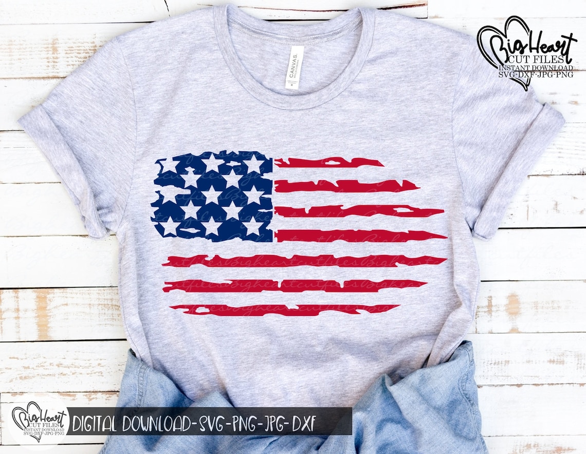 Distressed American Flag Svg Png Jpg Dxf 4th of July Svg - Etsy