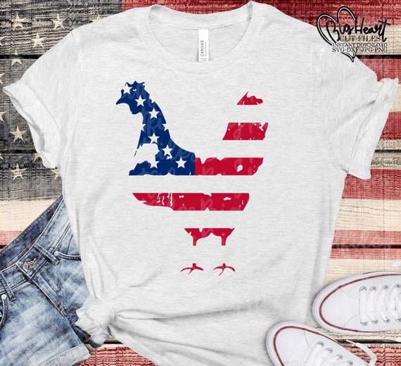 Distressed American Flag Chicken Svg Png Jpg Dxf 4th of | Etsy