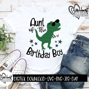Dinosaurier-Tante des Geburtstagskindes svg, Png, Jpg, Dxf, Dinosaurier-Svg, T-Rex svg, Dinosaurier-Shirt-Design, Silhouette, Cricut, Sublimation