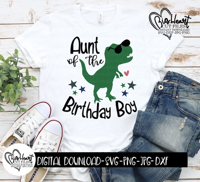 Download Cricut Silhouette Dinosaur Shirt Design Dinosaur Aunt Of The Birthday Boy Svg Dxf Png Dinosaur Svg Jpg T Rex Svg Sublimation Clip Art Art Collectibles