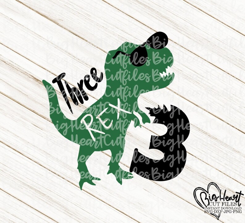 Download T Rex Birthday Svg Dinosaur Svg Three Rex Dinosaur Svg 3rd ...