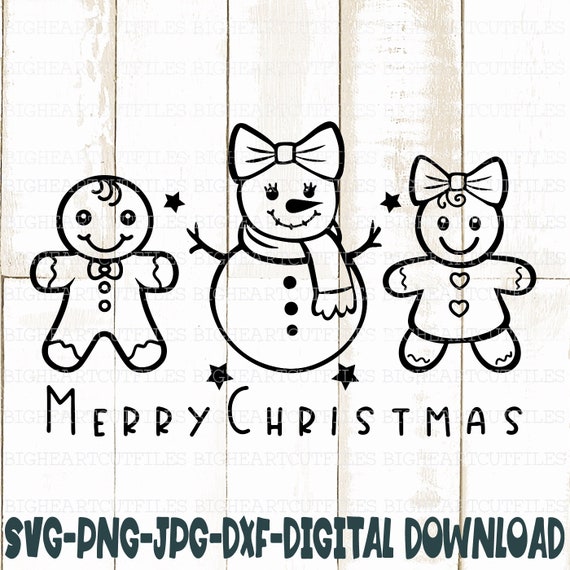Merry Christmas Gingerbread Svg Png Jpg Dxf Snowman Svg.