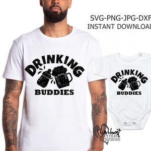 Compañeros de bebida Svg, Png, Jpg, Dxf, Camisetas de padre e hijo Svg, Papá y yo Svg, Papá y bebé Svg, Bebé nuevo Svg, Baby Shower Svg