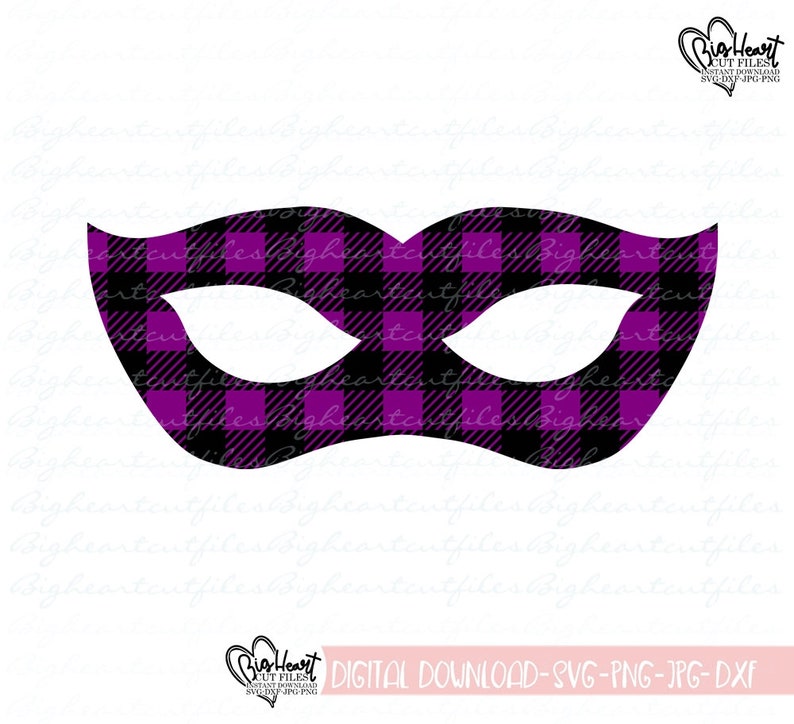 Download Mardi Gras Mask Svg Png Jpg Dxf Buffalo Plaid Mask Svg | Etsy