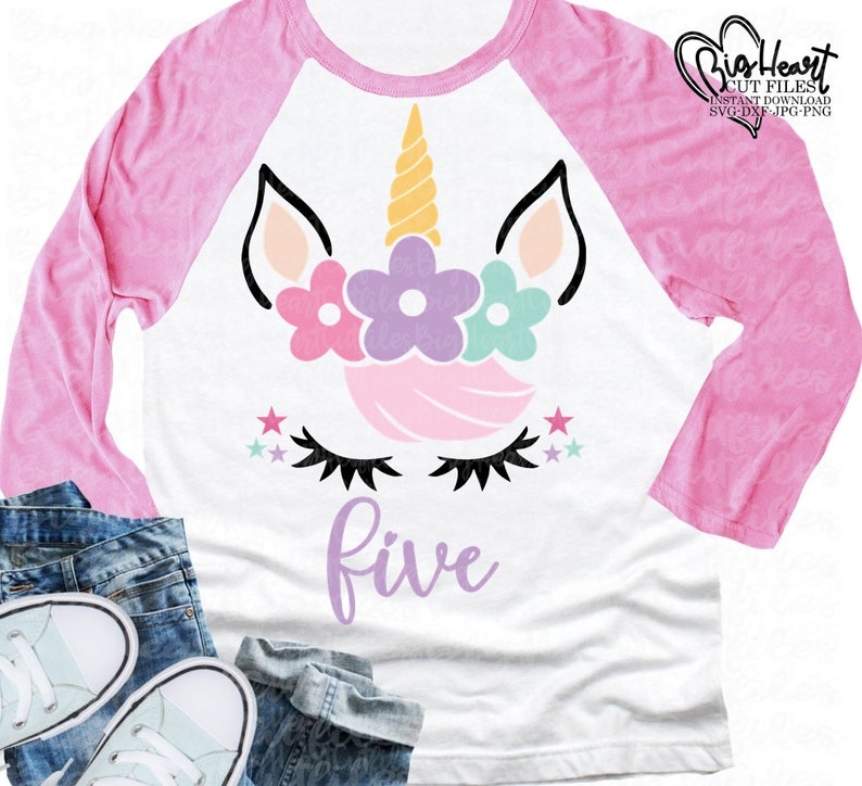 Download Unicorn 5th Birthday Svg Unicorn Svg Fifth Birthday Girl ...