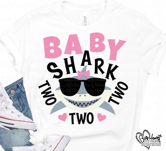 Download Baby Shark Two Two Two Svg Png Jpg Dxf Girl Birthday Shark ...