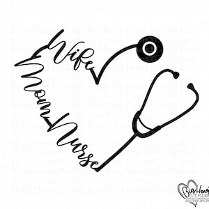 Download Nurse Stethoscope Heart Svg Nurse Svg Stethoscope Svg Png Etsy