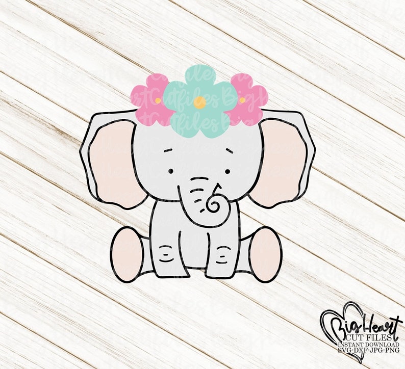 Elephant Svg Png Jpg Dxf Baby Girl Elephant Svg Elephant ...