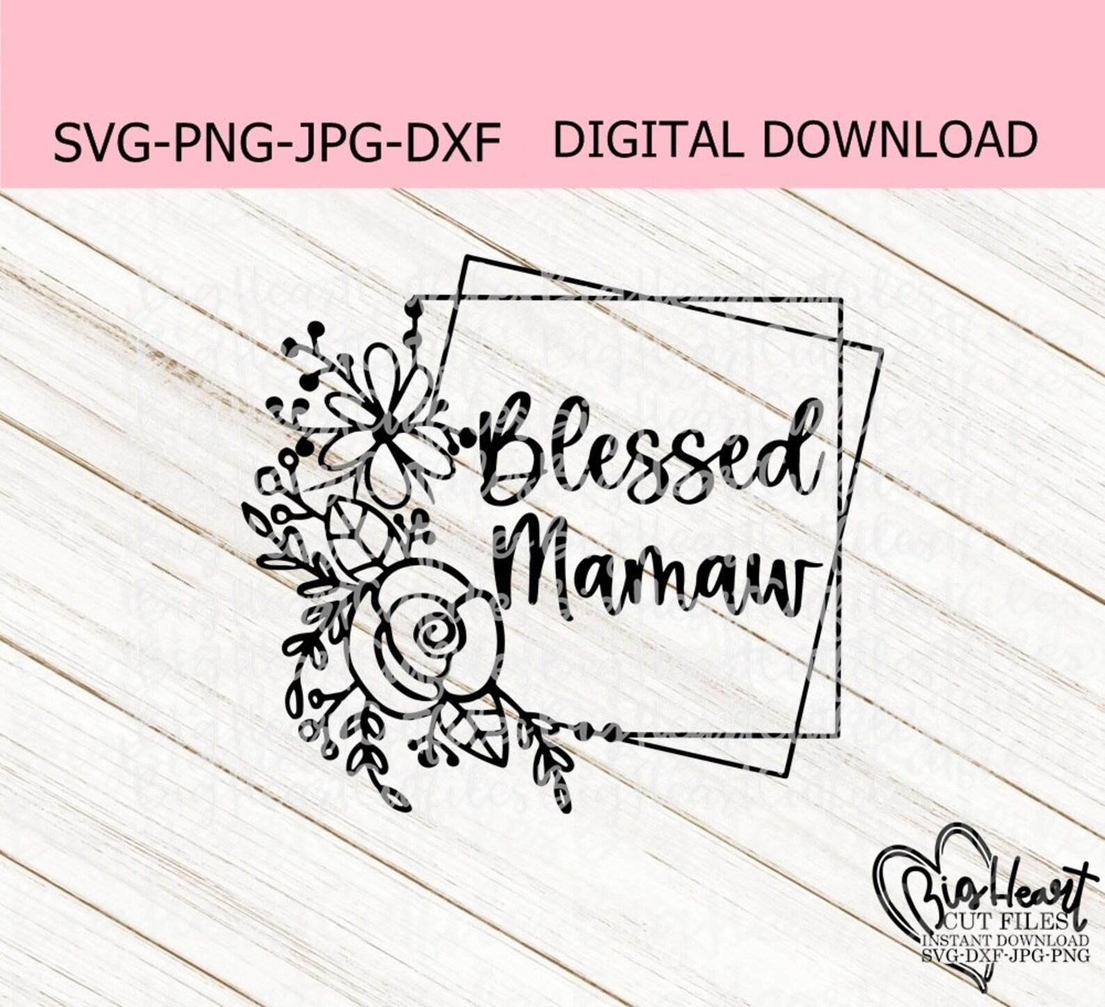 Blessed Mamaw Svg Png Jpg Dxf Mamaw Svg Sayings Blessed  Etsy
