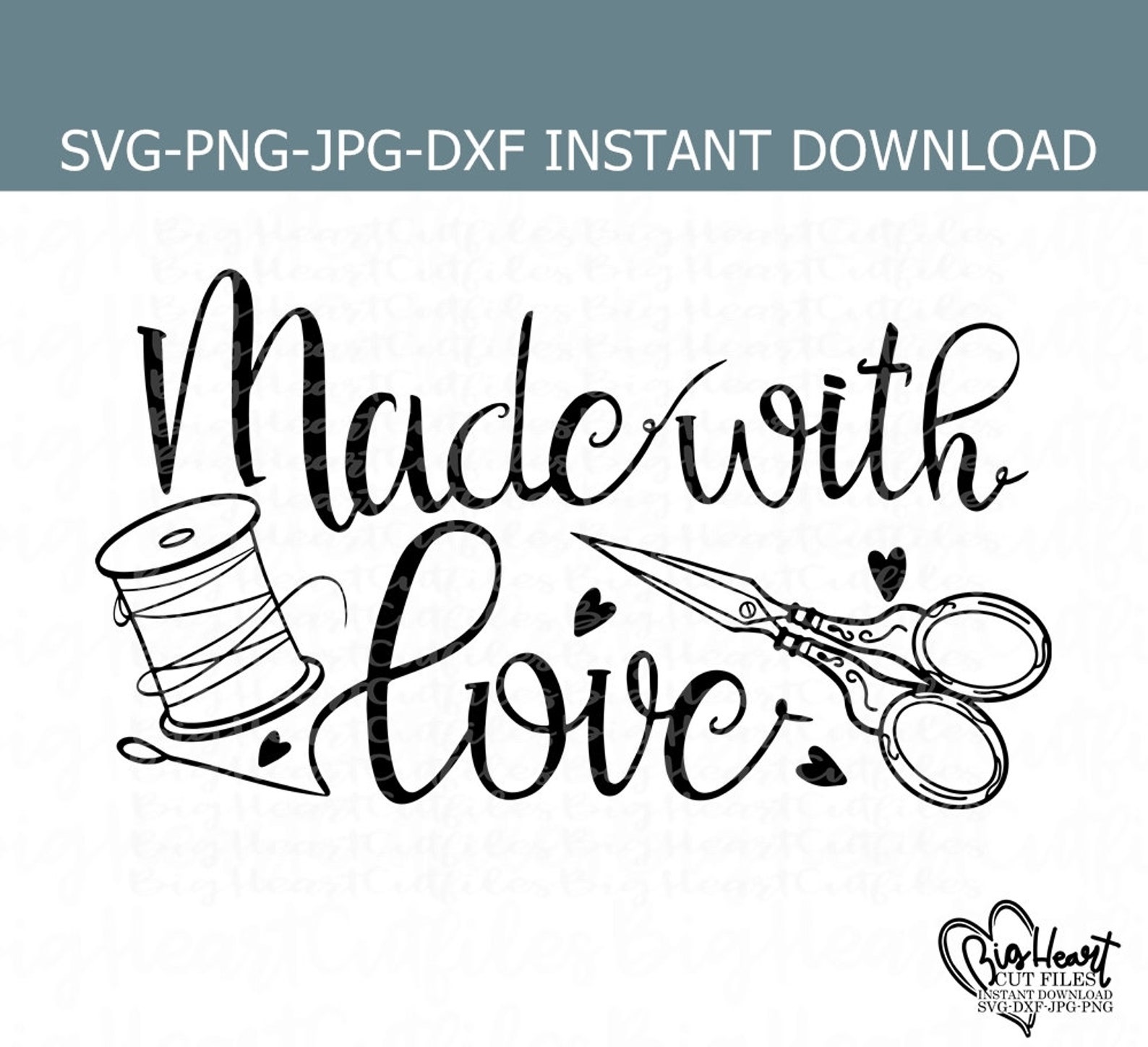 Made With Love Svg Png Jpg Dxf Handmade Svg Handmade | Etsy
