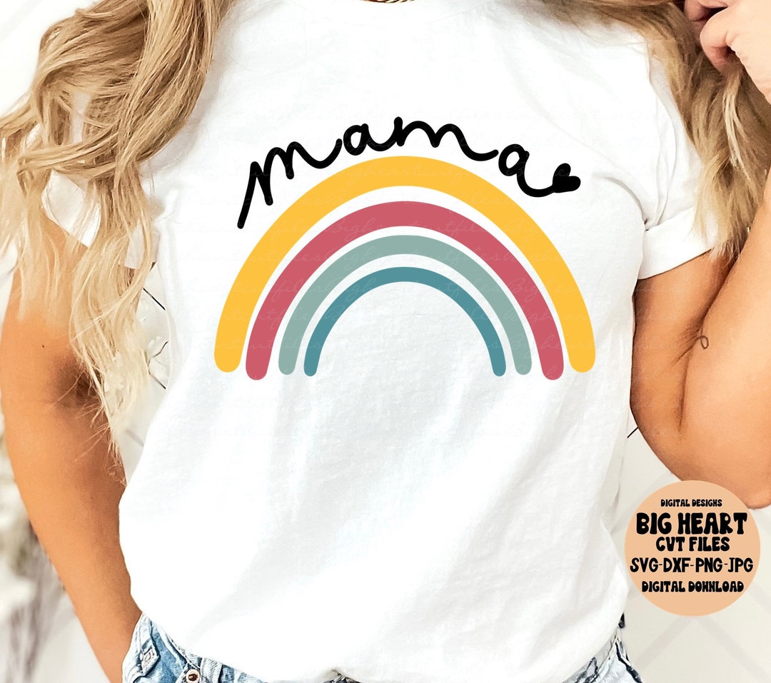 Rainbow Mama Svg Png Jpg Dxf Rainbow Svg Mama Rainbow Cut Etsy