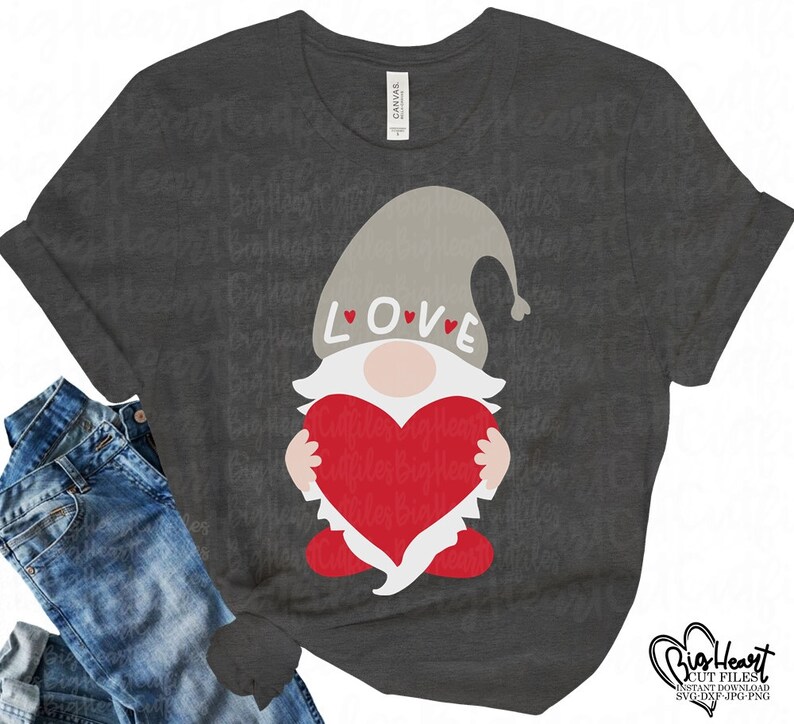 Download Gnome With Heart Svg Gnome Svg PngJpgDxf Valentine Gnome ...