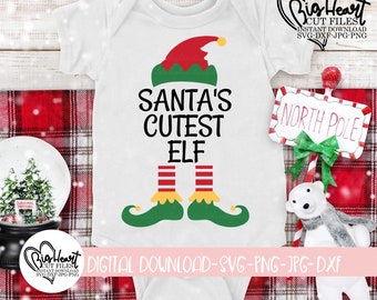 Santa's Cutes Elf Svg, Png, Jpg, Dxf, Elf Svg, Kids Christmas Svg, Elf Cut File, Silhouette Cut File, Cricut Cut File, Sublimation File