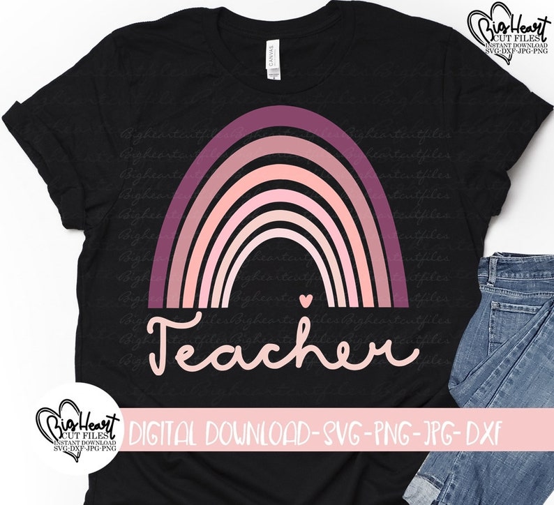 Download Teacher Svg Png Jpg Dxf Rainbow Svg First Day Of School | Etsy