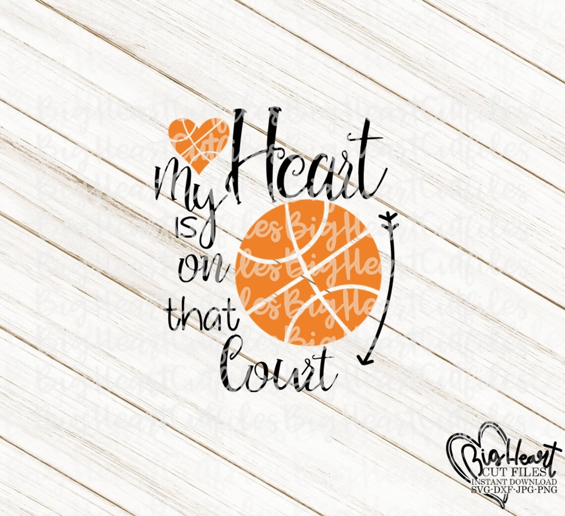 My Heart is on That Court Svg Basketball Heart Svg - Etsy