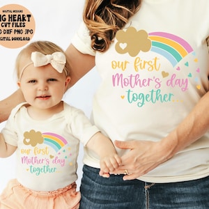 Onze eerste Moederdag samen Svg, Png, Jpg, Dxf, Moederdag Svg, Moederdag Shirt Design, Baby Svg, moeder Svg, silhouet, Cricut