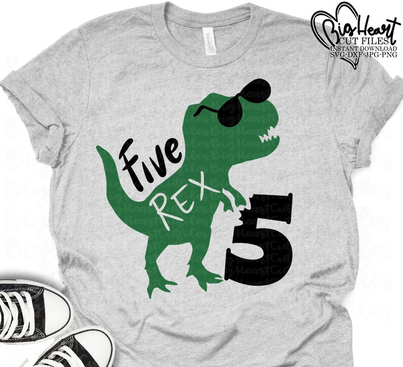 Download T Rex Birthday Svg Png Jpg Dxf Dinosaur Svg 5th Dinosaur | Etsy