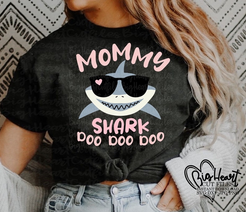 Download Mommy Shark Svg Png Jpg Dxf Shark Birthday Svg Doo Doo | Etsy