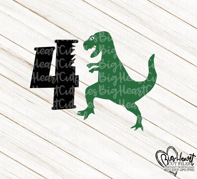 Download Dinosaur 4th Birthday Svg Png Jpg Dxf T-Rex Birthday Svg ...
