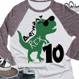 10th T Rex Birthday Svg, Png, Jpg, Dxf, Dinosaur Svg, 10th Birthday Svg, Tenth Birthday Svg,Dinosaur Birthday Shirt Design,Silhouette,Cricut