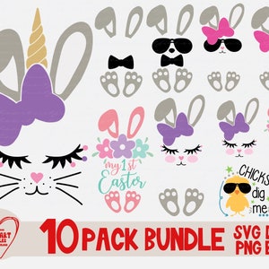 Osterhase Bundle svg Png Dxf Eps, Ostern Bundle svg Silhouette Cricut digitaler Download