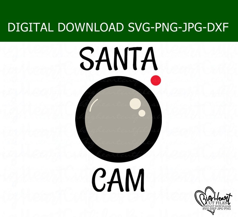 Download Png Santa Cam Cut File Digital Download Silhouette And Cricut Cut Files Christmas Svg Jpg Layered Svg Santa Cam Svg Winter Svg Dxf Clip Art Art Collectibles