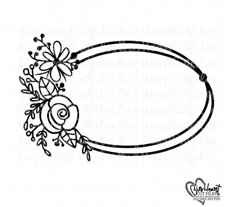 Download Floral Wreath Svg Png Jpg Dxf Flower Wreath Monogram | Etsy