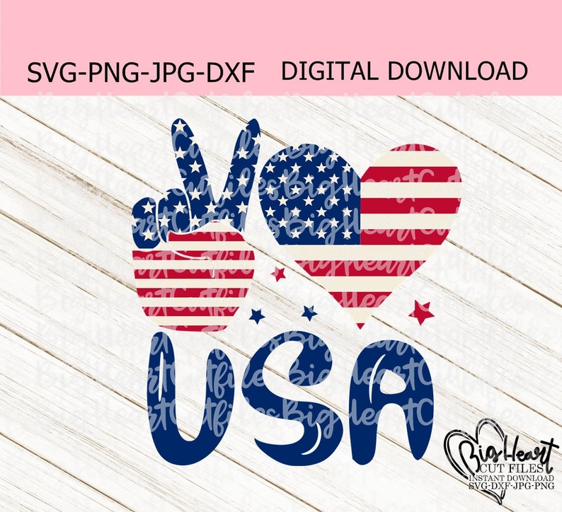 Peace Love Usa Svg Jpg Cricut Silhouette America Svg Usa Svg 4th Of July Svg Dxf Png Usa Flag Peace Sign Hand Svg Independence Svg Clip Art Art Collectibles
