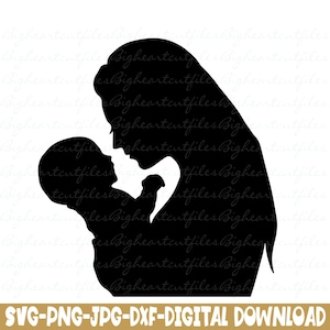 Mama und Baby Aufdruck Mutter und Kind Silhouette Aufdruck Png Jpg Dxf Muttertag, Instant Download