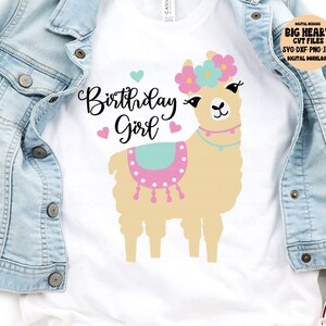 Alpaca Svg, Llama Svg, Llama Birthday Girl Svg, Png,Jpg,Dxf, Girl Birthday Cut Files, Cute LLama Birthday Shirt Svg, Silhouette,Cricut Cut
