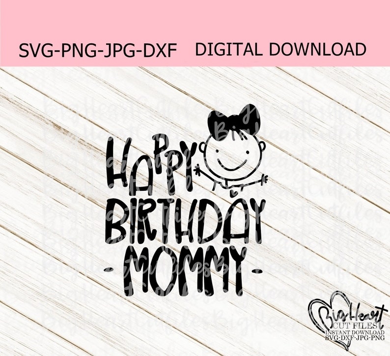 Download Happy Birthday Mommy Svg Png Jpg Dxf Mommy's Birthday | Etsy