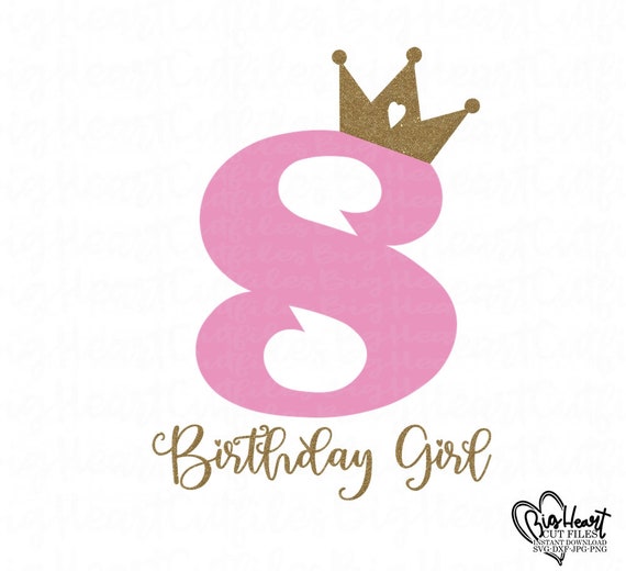 8th Birthday Girl Svgpngjpgdxf 8th Birthday Princess - Etsy Sweden