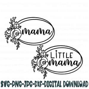Mamá y yo a juego Svg, Png, Jpg, Dxf, Mamá Svg, Pequeña Mamá Svg, Archivo de corte, Archivo Svg Mamá y yo, Diseño de camisa Svg Madre e hija