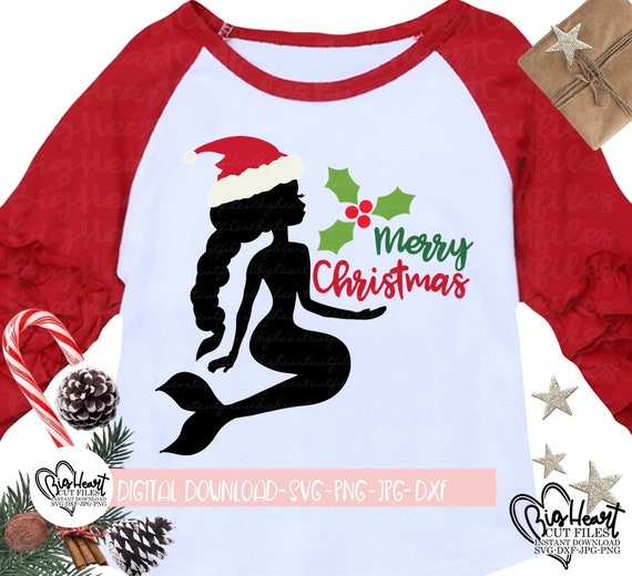 Download Christmas Mermaid Svg Png Jpg Dxf Merry Christmas Svg Etsy