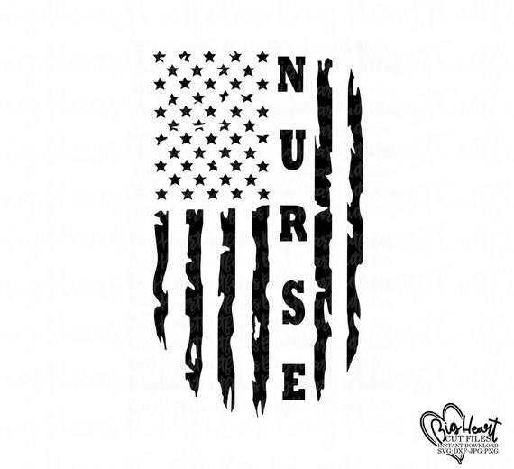 Nurse Svg Png Jpg Dxf Nurse Flag Svg Nurse Cut File | Etsy
