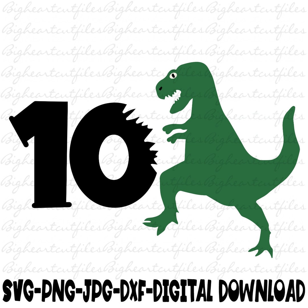 Dinosaurier GeburtstagsSvg Png Jpg Dxf 10 GeburtstagsSvg Etsy Schweiz