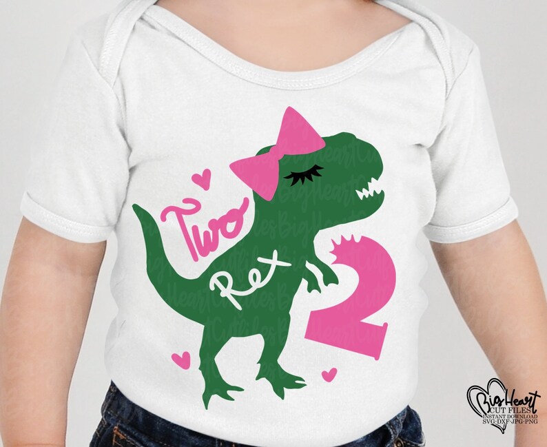 Download T Rex Birthday Svg Dinosaur Svg Two Rex Dinosaur Birthday | Etsy