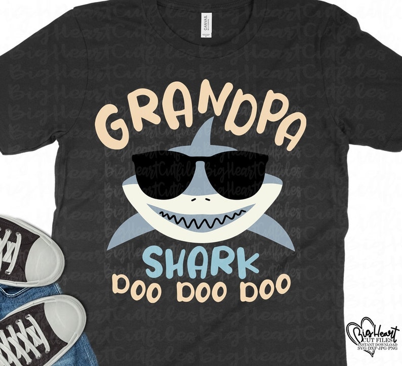 Download Grandpa Shark Svg Png Jpg Dxf Shark Birthday Svg Doo Doo ...