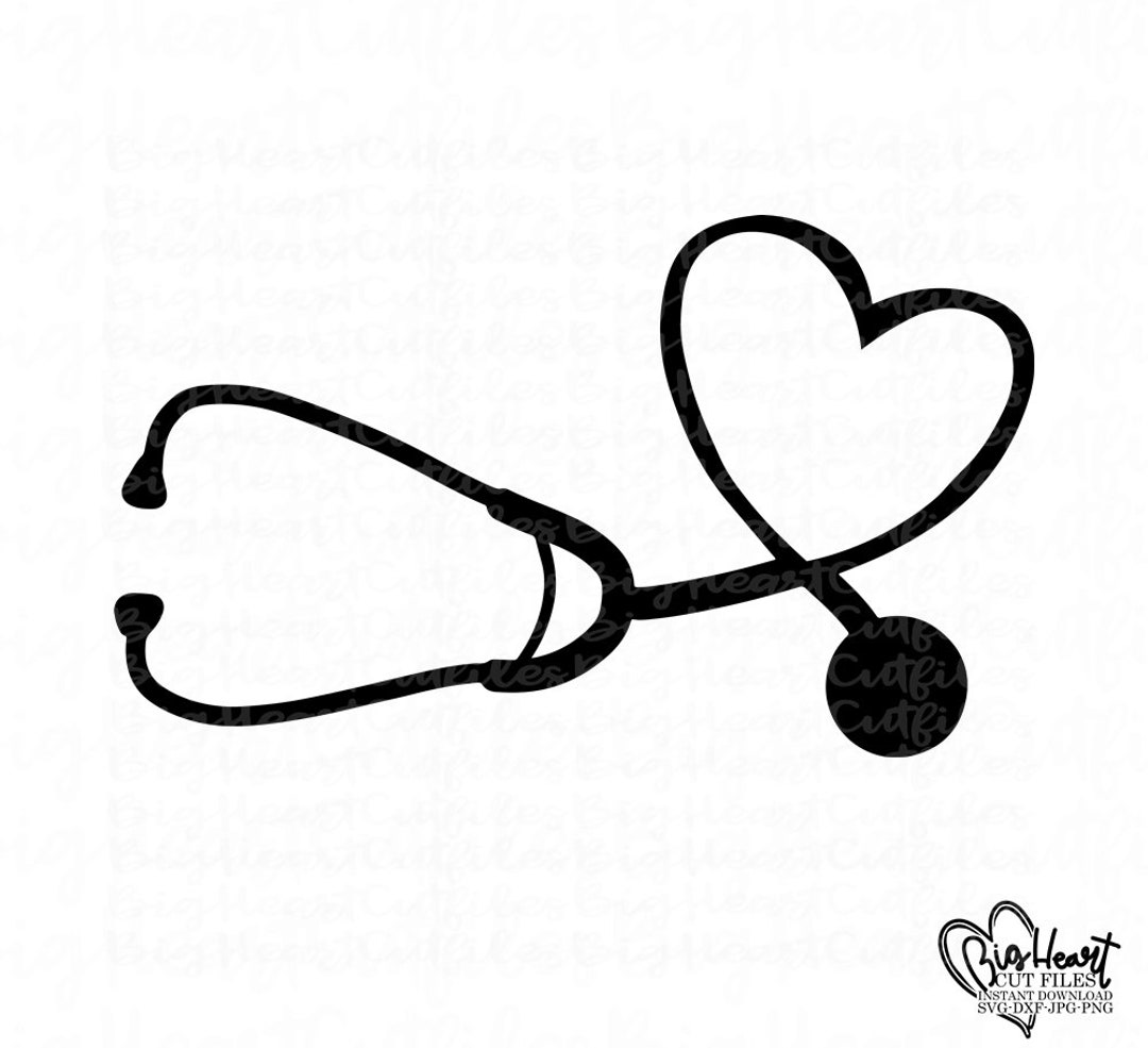 Stethoscope Heart Svg, Nurse Svg, Stethoscope Svg Png Jpg Dxf File