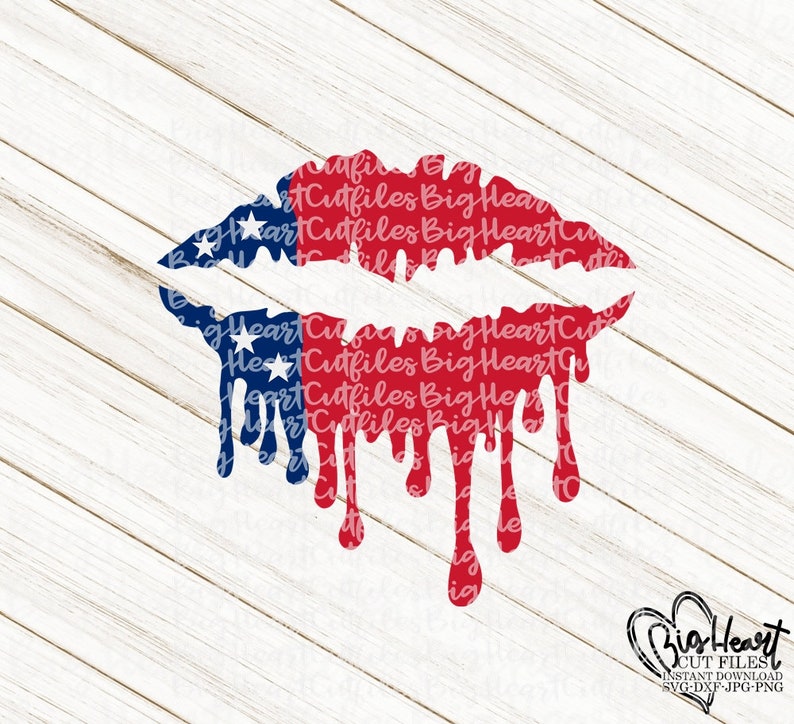 Download American Flag Dripping Lips Svg 4th of July Svg Dripping ...