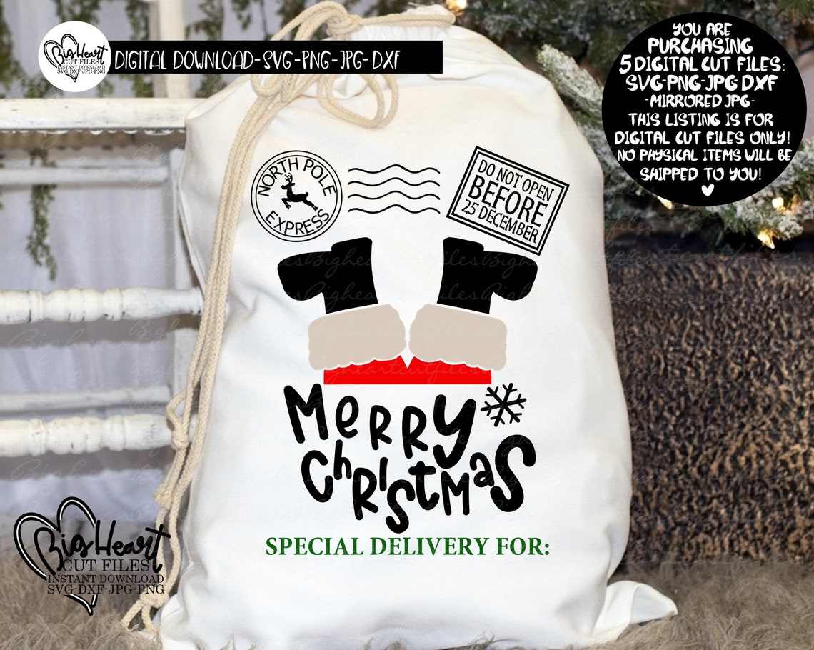 Funny Santa Sack Svg Png Jpg Dxf Design Santa Svg Santa Etsy