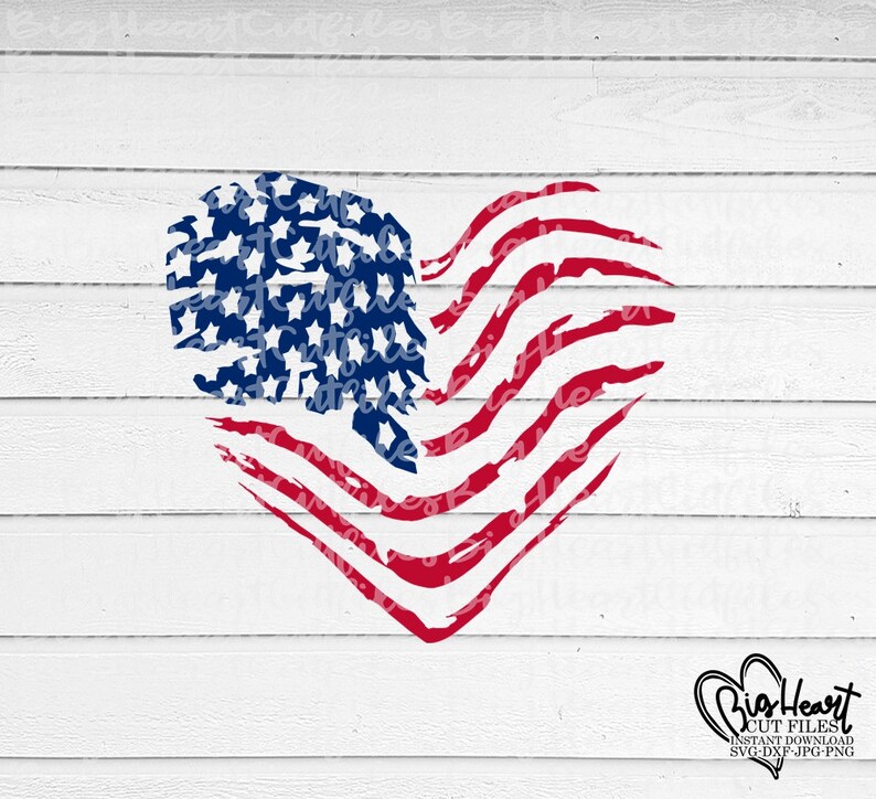 Download Distressed American Flag Heart Svg Png Jpg Dxf 4th of July ...
