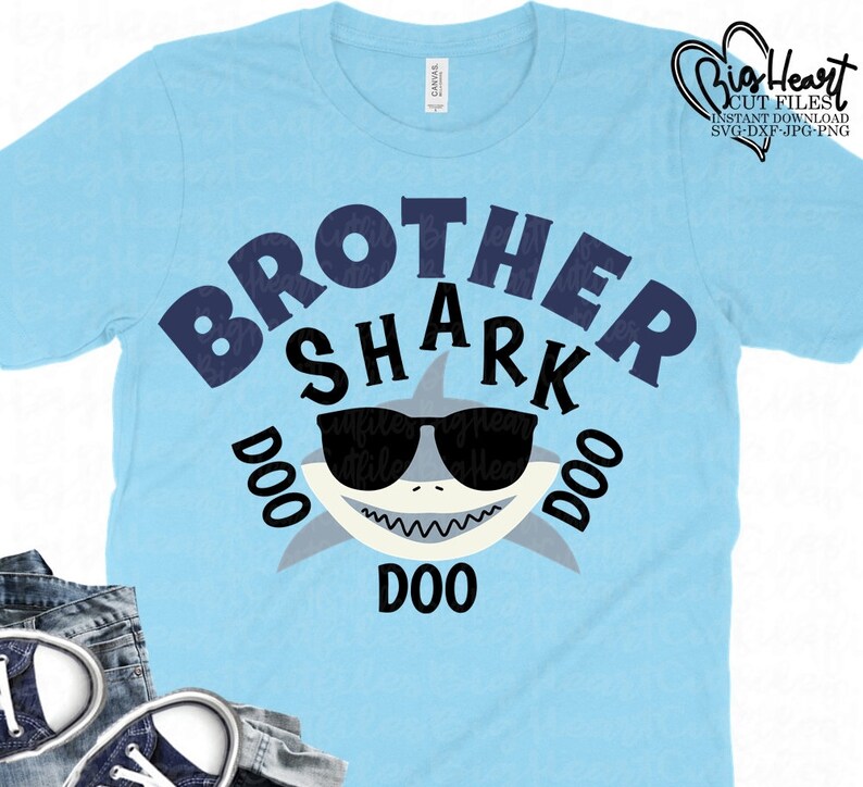 Download Brother Shark Svg Png Jpg Dxf Shark Svg Shark Birthday | Etsy