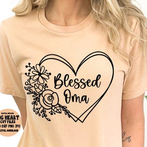 Blessed Oma Svg, Png, Jpg, Dxf, Oma Svg Sprüche, Gesegnete Oma Plotterdatei, Muttertag Svg, Oma Svg Design, Silhouette, Cricut, Sublimation