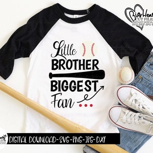 Little Brother Biggest Fan Svg, Png, Jpg, Dxf, Baseball Svg, Baseball ...