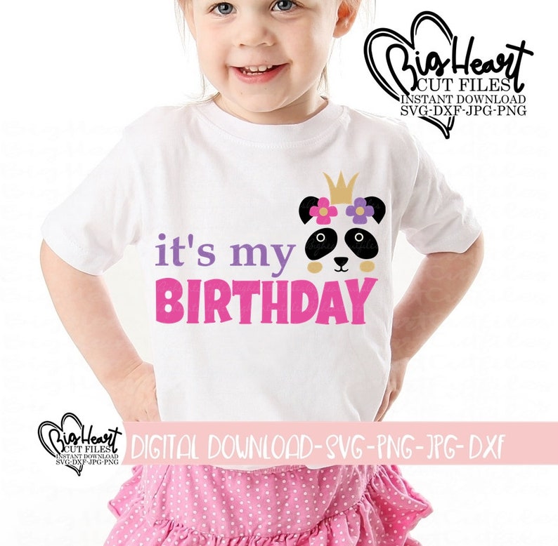 Download Panda It's My Birthday Svg Png Jpg Dxf Panda With | Etsy